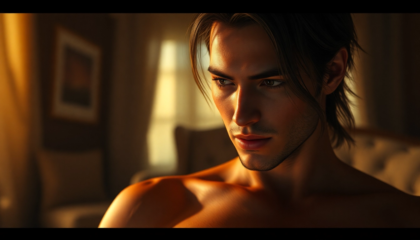 High-quality nsfw image generator showcasing a realistic, emotionally expressive scene with detailed textures in warm lighting.